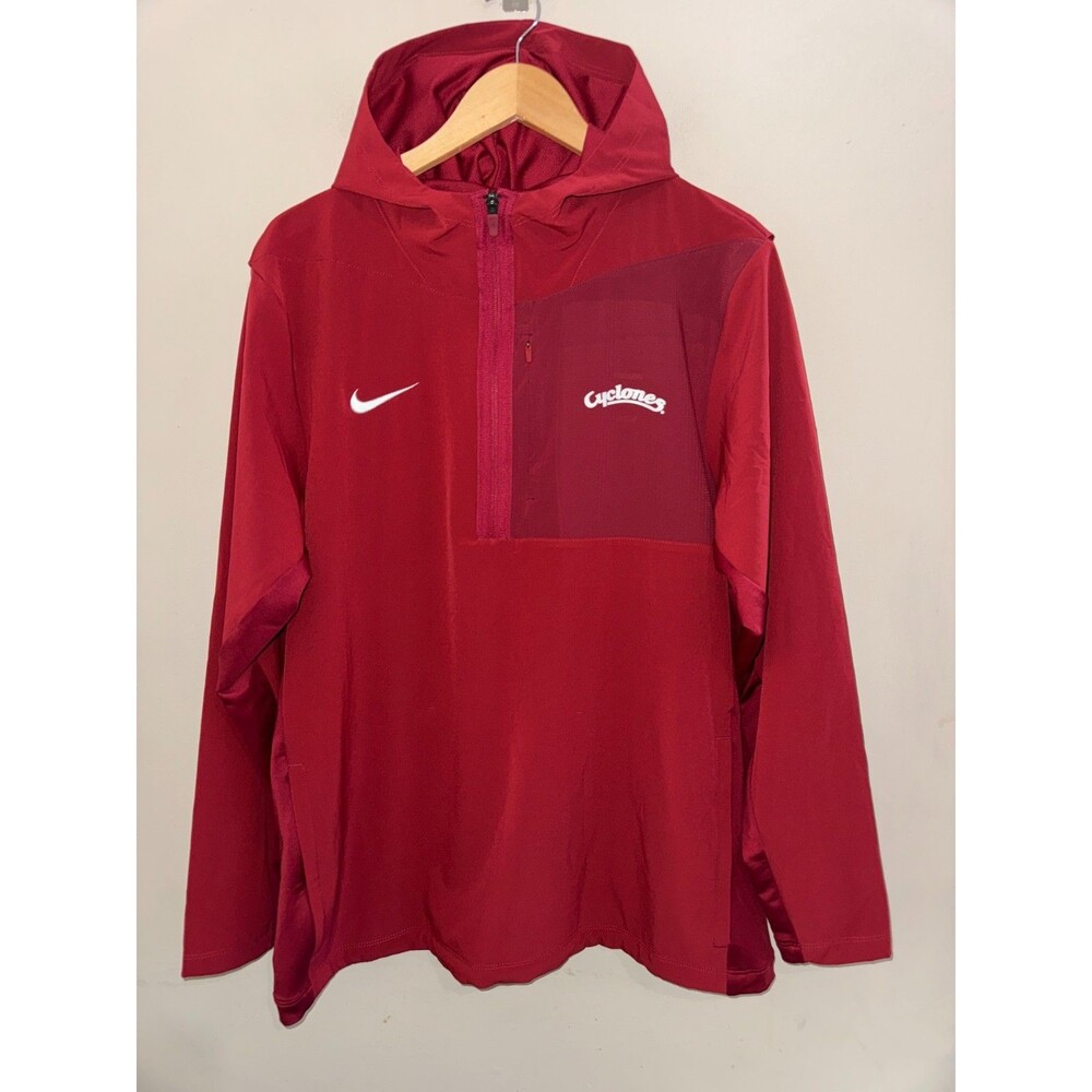 Men's L Nike Iowa State Cyclones Football Team Issued PE Pregame 1/4 Zip Jacket